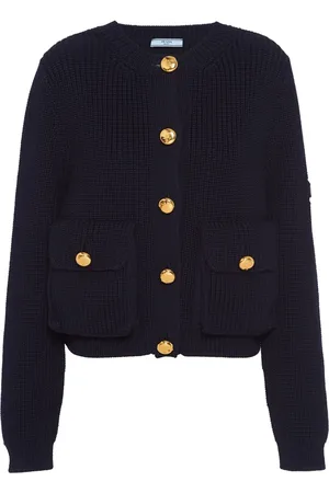 Prada Cardigan en laine à design nervuré