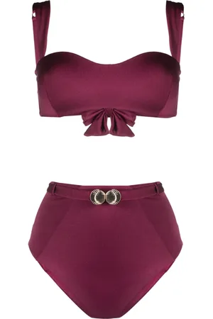 Noire Swimwear Bikini bandeau à motif coquillage