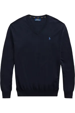 Ralph Lauren Pull à col v et logo brodé