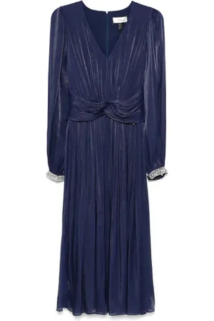 NISSA Robe mi-longue à design plissé