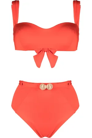 Noire Swimwear Bikini bandeau à motif coquillage