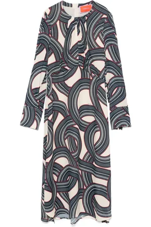 La DoubleJ Robe mi-longue à imprimé géométrique
