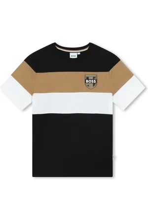 HUGO BOSS T-shirt rayé à patch logo