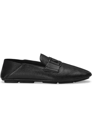 Dolce & Gabbana Mocassins en cuir à logo appliqué