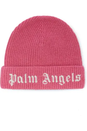 Palm Angels Bonnet en maille nervurée à logo brodé