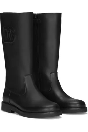 Dolce & Gabbana Bottes en cuir à logo embossé