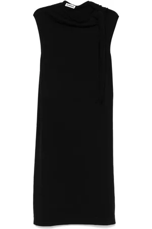 Jil Sander Robe mi-longue en maille fine à détail drapé