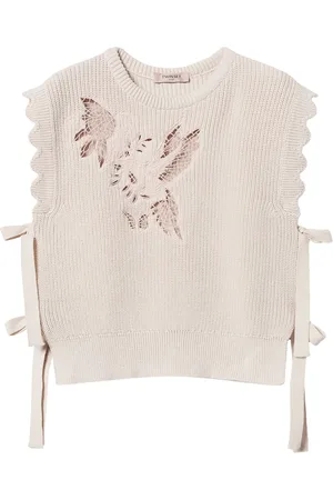 Twin-Set Haut brodé à détails en dentelle