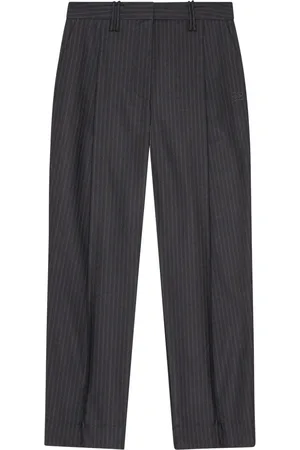 Ganni Pantalon rayé à détails plissés