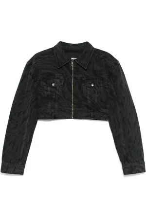 ROTATE Veste en jean à imprimé zèbre