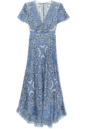 Maje Robe mi-longue à fleurs