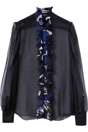 Puccini Chemise en soie à volants