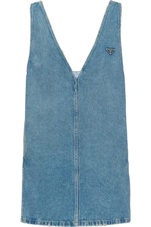 Prada Robe en jean à col v