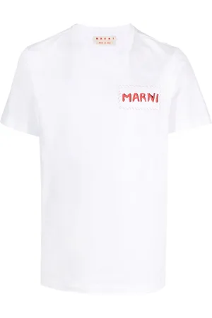 Marni T-shirt en coton à patch logo