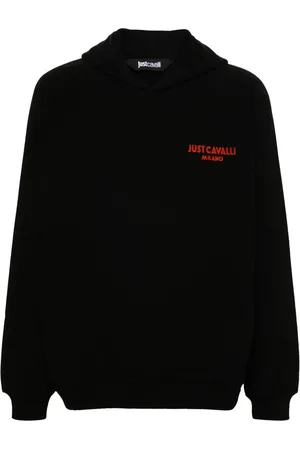 Roberto Cavalli Hoodie en coton à logo floqué