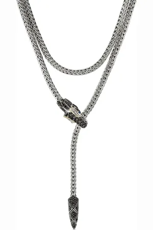 John Hardy Collier Naga Lariat en or 18ct et sterling