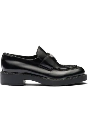 Prada Mocassins Chocolate en cuir brossé