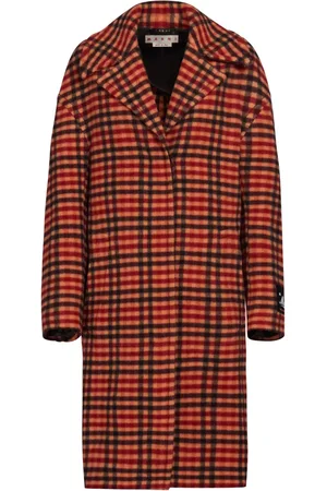 Marni Manteau Wavy Check en laine