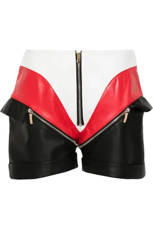 MITILIANE COUTURE Short court en cuir à empiècements