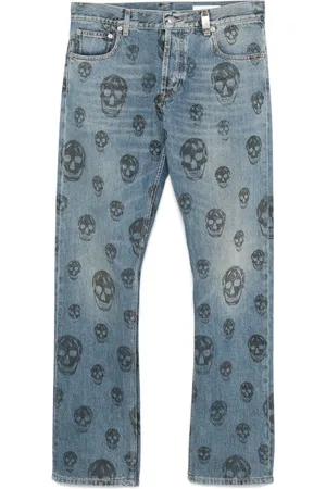 Alexander McQueen Jean à imprimé tête de mort