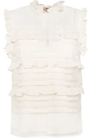 Twin-Set Blouse sans manches à fleurs en dentelle