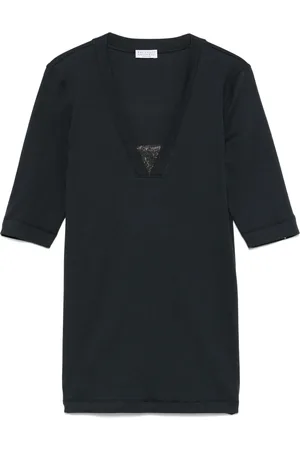 Brunello Cucinelli T-shirt à ornements métalliques