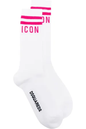 Dsquared2 Chaussettes nervurées à logo en intarsia