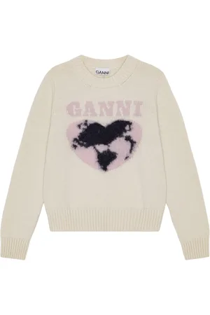Ganni Pull en maille intarsia cœur