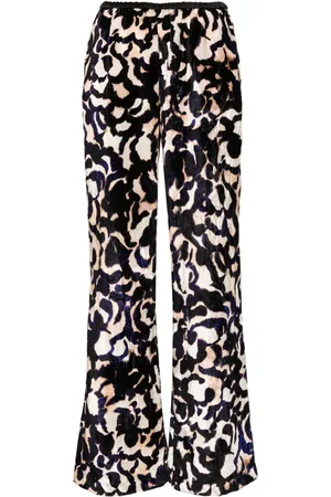 FORTE FORTE Pantalon palazzo à imprimé abstrait