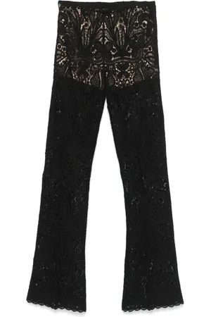Twin-Set Pantalon à empiècement en dentelle