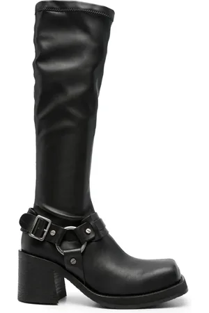 Acne Studios Bottes en cuir à bout carré 80 mm