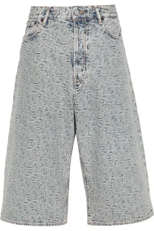 Acne Studios Short en jean à motif monogrammé