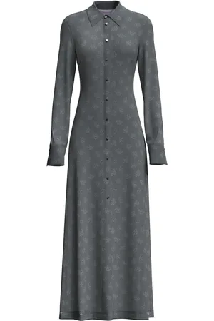 MACCAPANI Robe-chemise longue Andre à logo en jacquard