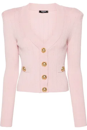Balmain Cardigan crop à col v