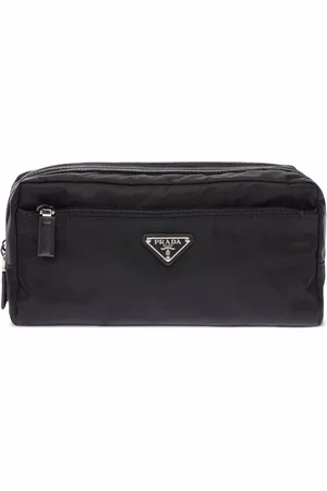 Prada Pochette en nylon recyclé à détails en cuir