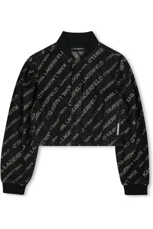 Karl Lagerfeld Veste en jean à logo en jacquard
