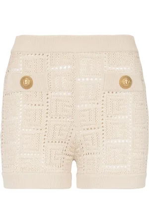 Balmain Short en résille à motif monogrammé