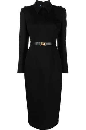 Prada Robe mi-longue à taille ceinturée
