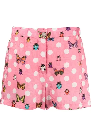VERSACE Short en soie mélangée à imprimé Butterflies