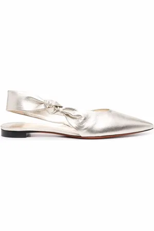 santoni Sandales en cuir à effet métallisé