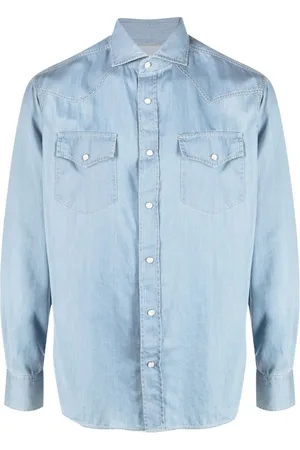 Brunello Cucinelli Chemise en jean à boutonnière