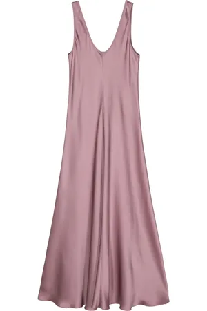 FORTE FORTE Robe mi-longue en satin à design sans manches
