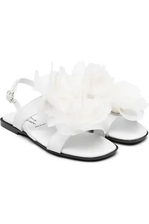 ANDREA MONTELPARE Sandales en cuir à fleurs appliquées
