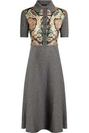 Etro Robe en maille à motif cachemire
