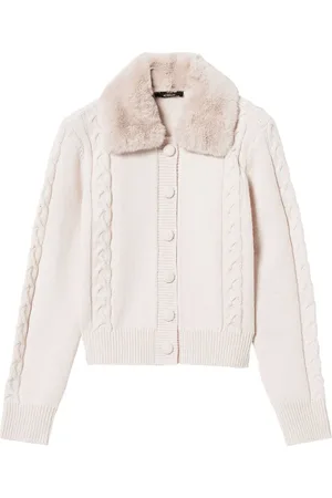 Twin-Set Cardigan à col en fourrure artificielle