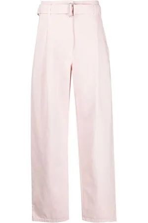 Serafini Pantalon en gabardine de coton à taille ceinturée