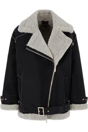 Armani Exchange Veste zippée à bords en fourrure artificielle