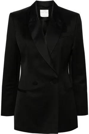 FORTE FORTE Blazer en satin à boutonnière croisée
