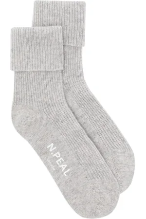N.PEAL Chaussettes en maille nervurée