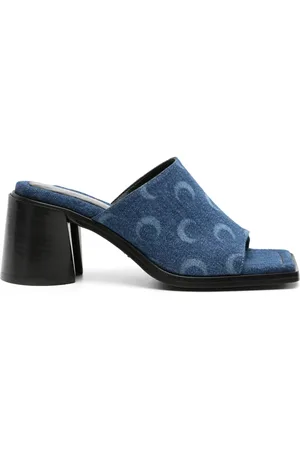 Marine Serre Mules MS en jean recyclé